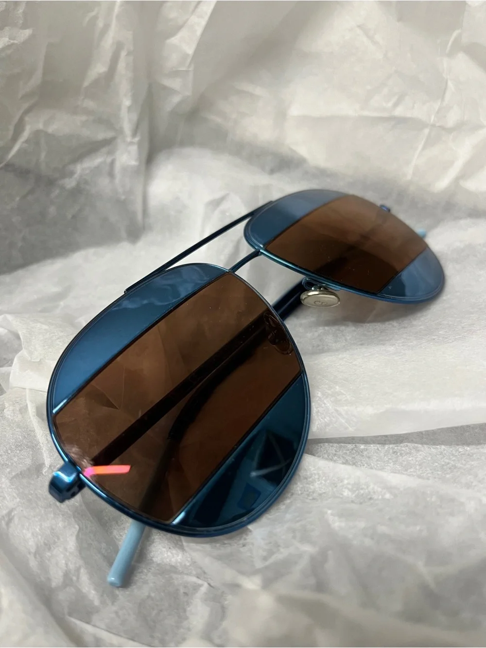 Christian Dior DiorSplit 1/S Y4ERD Aviator Sunglasses Blue Italy 59-14-145 Good